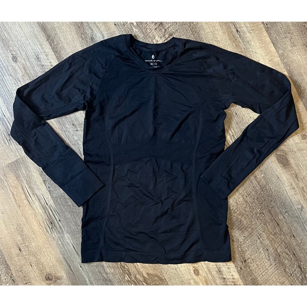 Spiritual Gangster Seamless Long Sleeve Compression Top Black Sz XS / S